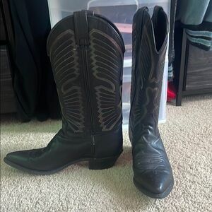 Woman’s black western boots